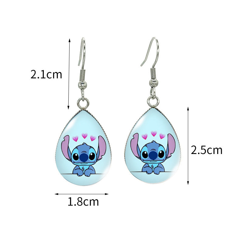 Wholesale Christmas Snowman Christmas Tree Santa Claus Time Gem Glass Water Drop Earrings